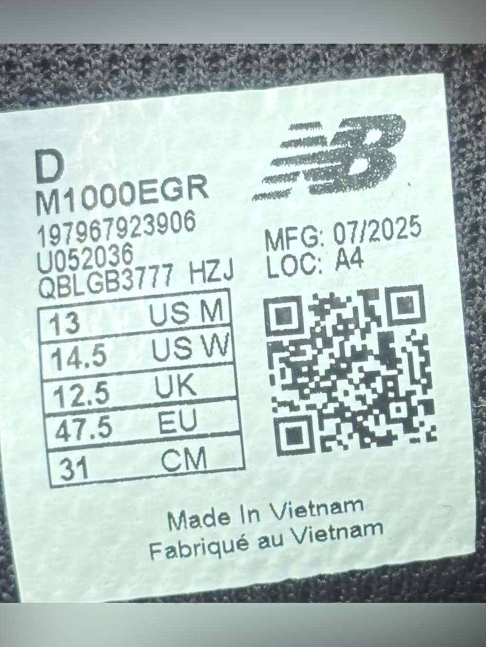 New Balance 1000 🔥 NB Black Silver Metallic Gray M1000EGR U052036 9 10 11.5 13 - Picture 10 of 10